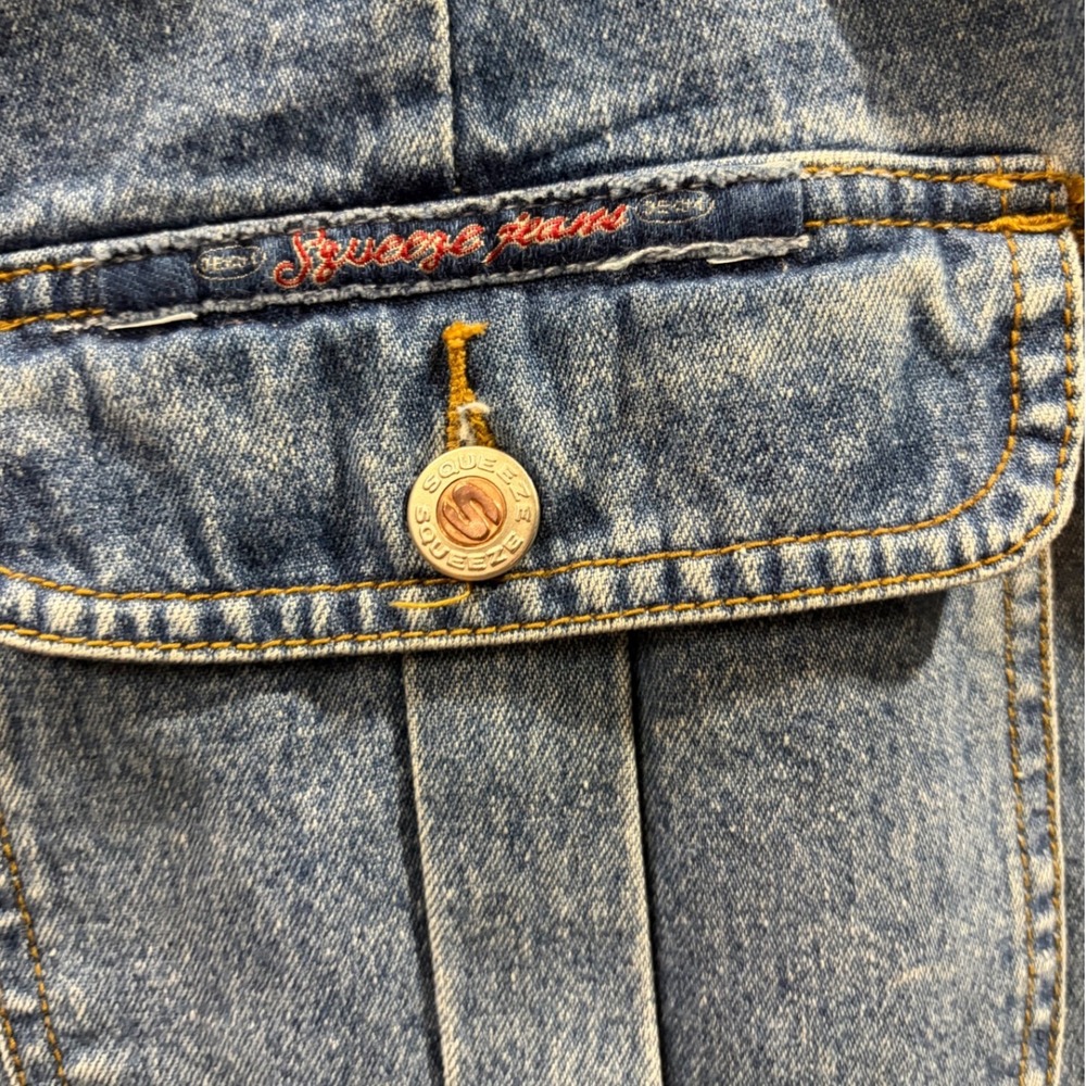 Vintage Squeeze Jeans High Waisted Sailor Denim Shorts 4" ins Cotton 80s/90s M - Picture 3 of 5